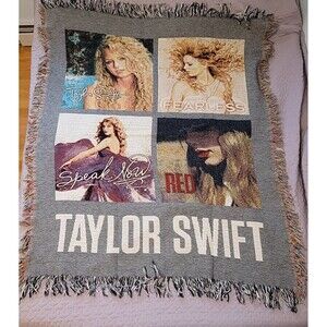 RARE Taylor Swift 4 Album Woven Throw Blanket (debut fearless speak now red)